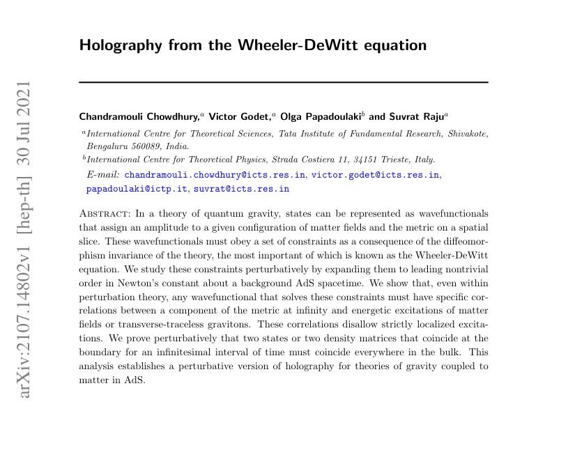 Media attached to: Holography from the Wheeler–DeWitt Equation
