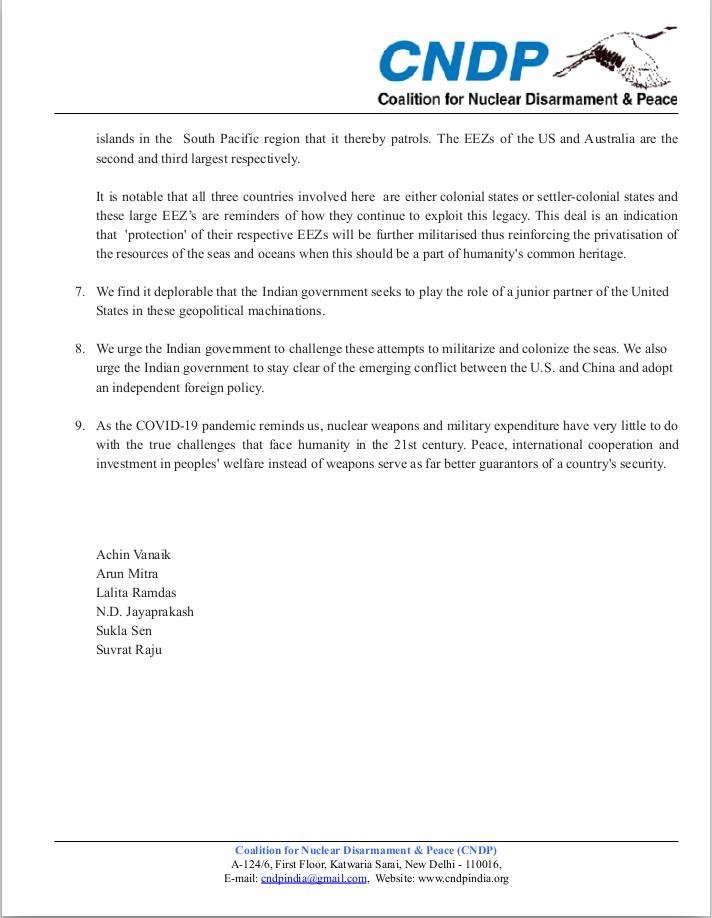 Media attached to: CNDP Statement on AUKUS and the Quad