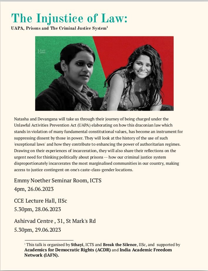 Media attached to: Talks by Natasha Narwal and Devangana Kalita on the UAPA