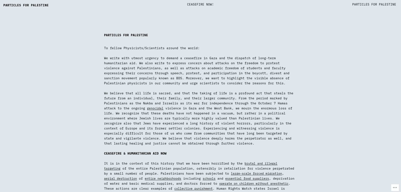 Media attached to: Theoretical Physicists' Statement on Palestine