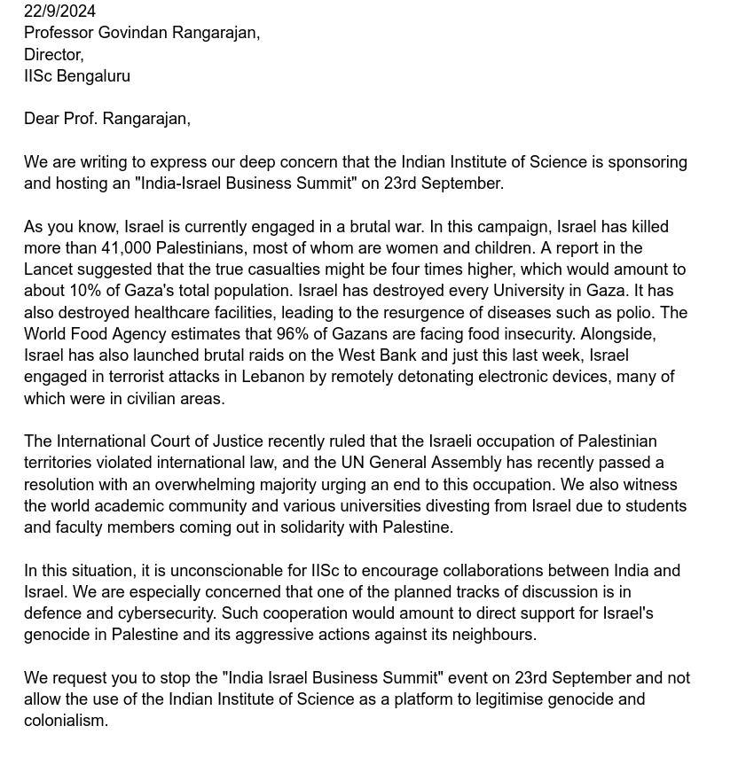 Media attached to: Opposing the India–Israel Business Summit at IISc